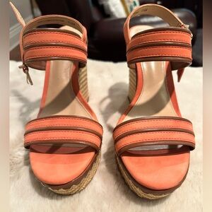 ANTONIO MELANI Orange Brown Wedge Shoes
